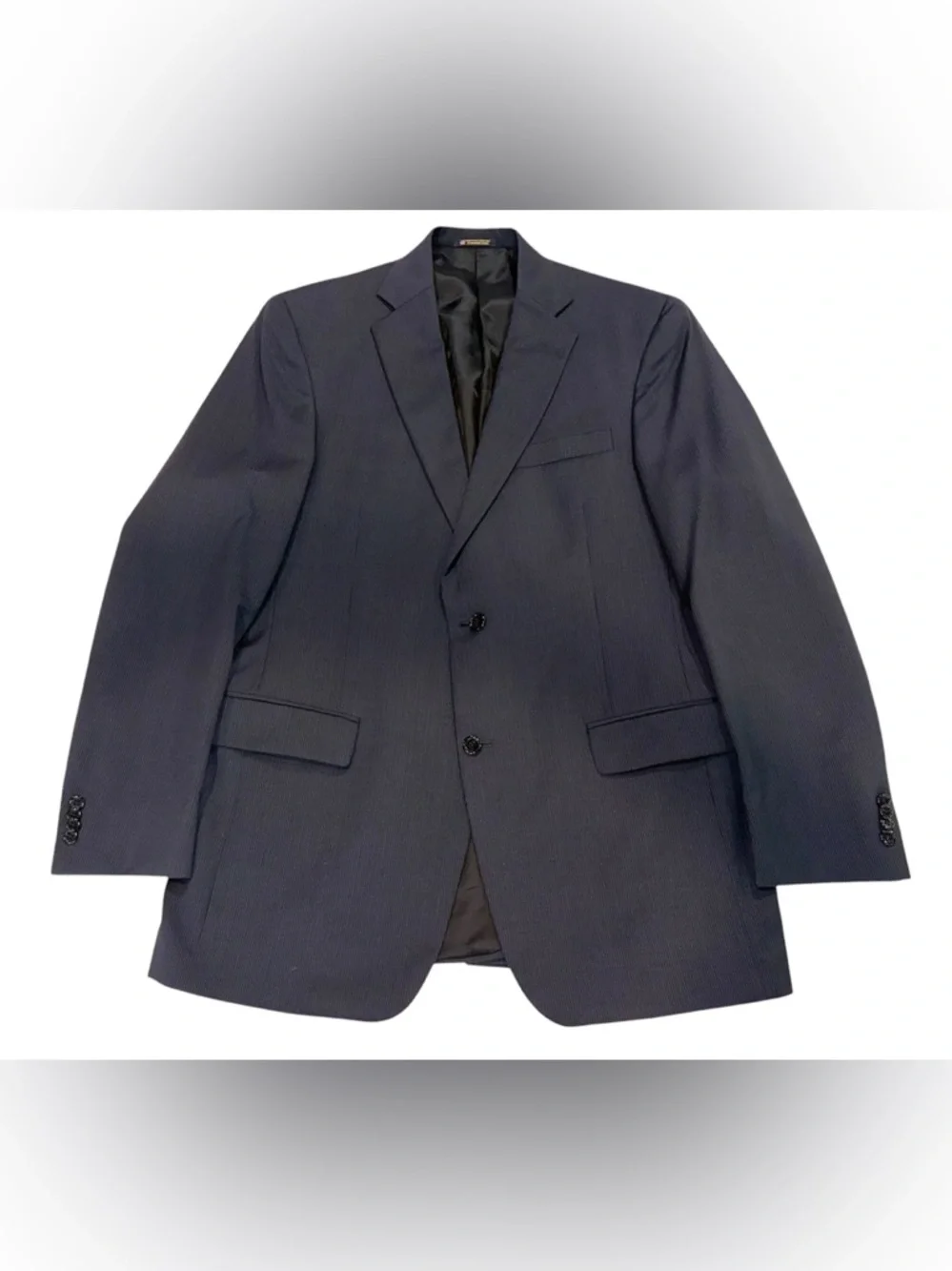 Hart Schaffner & Marx Gold Trumpeter 2Pc Suit Wool Navy Pinstripe 42L 38x32 USA